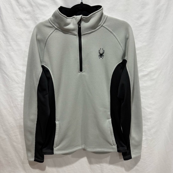 Spyder Quarter Zip Pullover Sweatshirt Large Heavy Warm Exercise Athleisure Gym - Picture 1 of 16